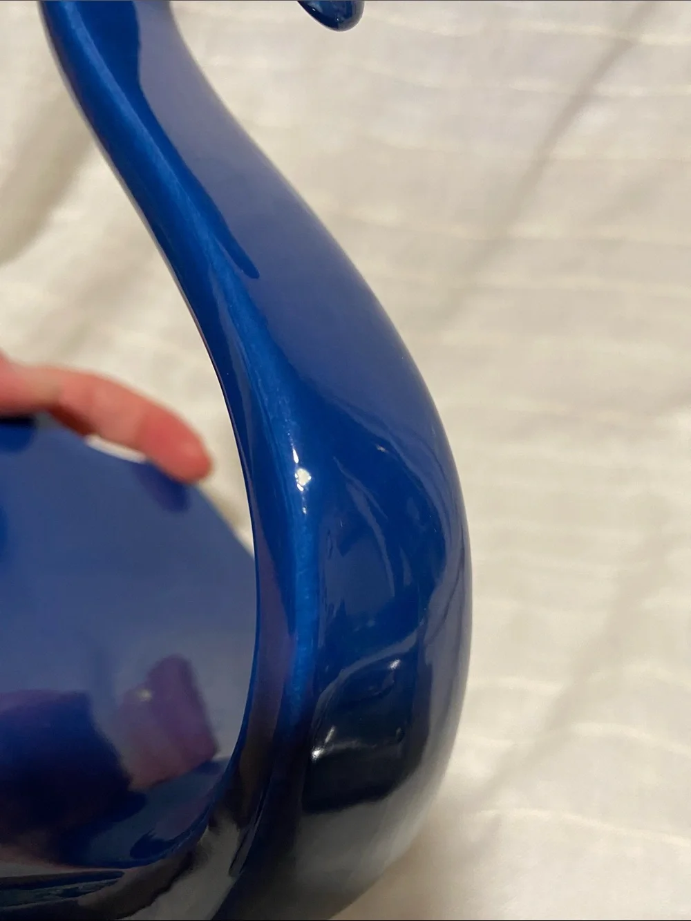 Vintage Blue Ceramic Swan Dish